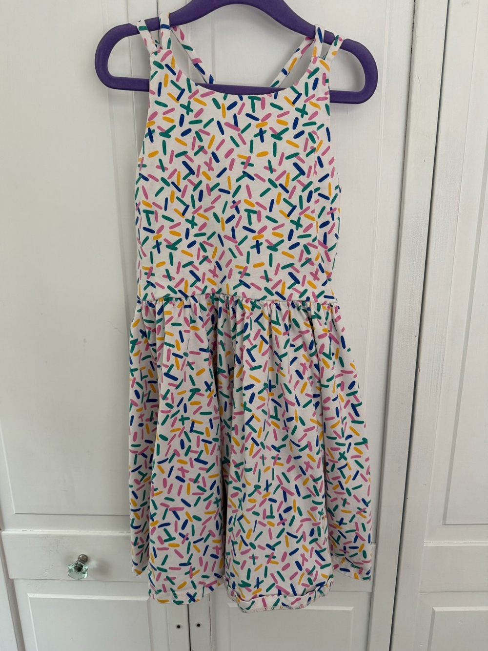 Girls' Tea Collection Strappy White Sprinkles Twirl Dress